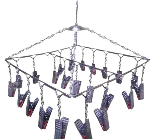 Stainless Steel Hanging Clip - Color: Silver