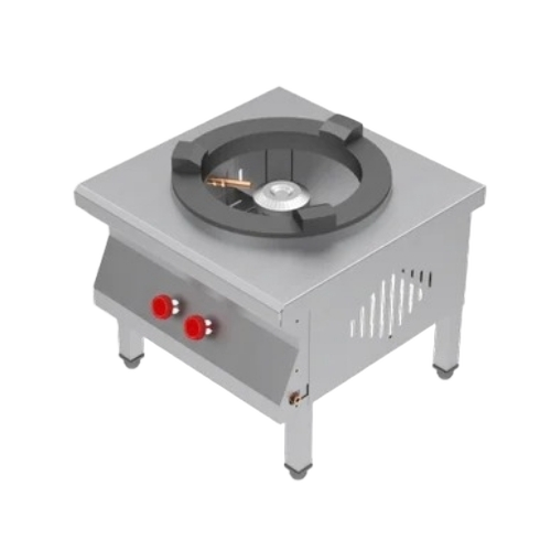 Stainless Steel Single Burner Gas Range - Stainless Steel, Grey and Black, Square | Corrosion Resistant, Rust Proof, Durable