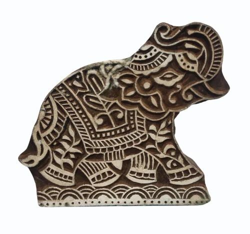 Wooden Saree Border Printing Block - Color: Brown