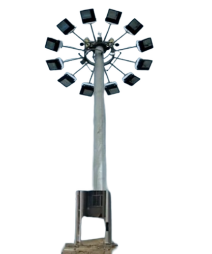 16M High Mast Lighting Pole Set - Color: Silver