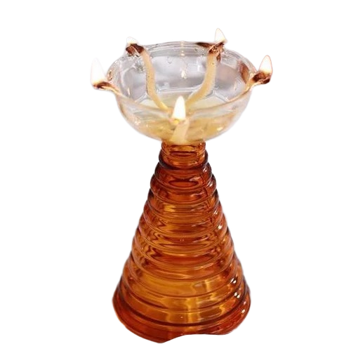 Borosil Glass Diya Amber - Size: Standard