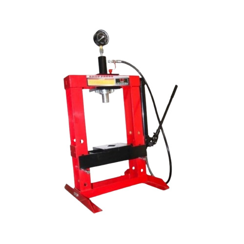 10 Ton Hydraulic Shop Press With Gauge - Color: Red