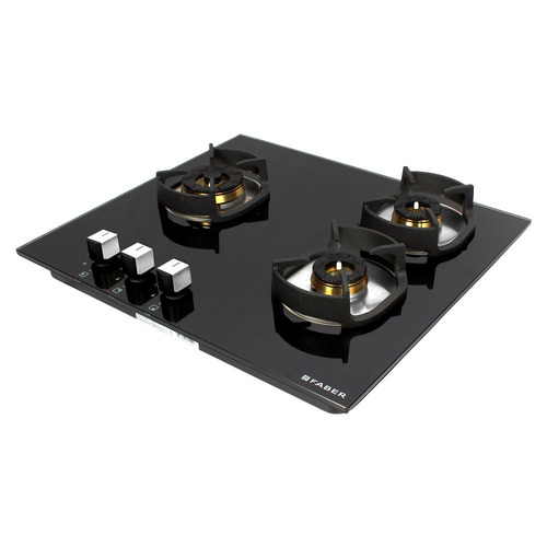 3 Burner Cooktop Hybrid Hobs - Color: Black