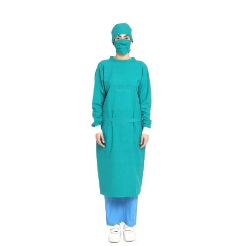 Surgeon Gown Set - Skin Friendly Fabric Various Sizes Multiple Colors | Wrinkle Free Long Sleeve Beyond Knee Length