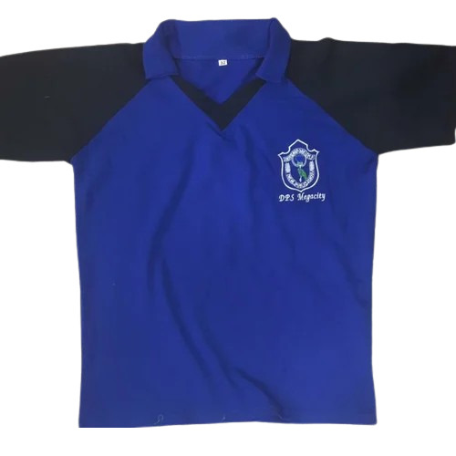 Boys Cotton Medium V Neck School T Shirt - Blue, Black, Comfortable Half Sleeves