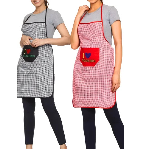 Checked Cotton Kitchen Apron