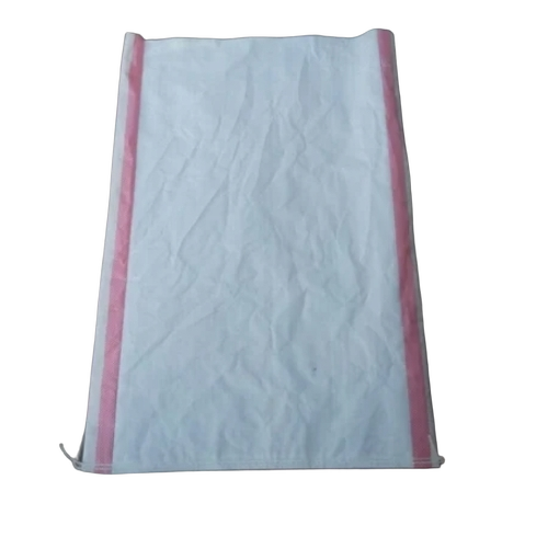 Hdpe And Pp Woven Sacks - PP Material 50 Kg Capacity White & Red Rectangle | Fertilizer and Grain Packaging Water Resistant No
