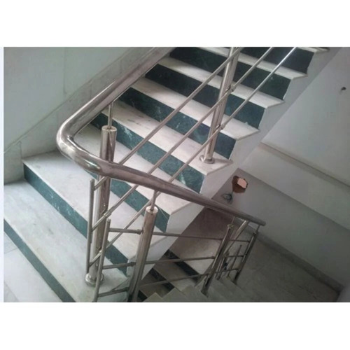 Stainless Steel Stair Case Railing - SS 316 Silver, Customised | Easily Assembled, Rot Proof