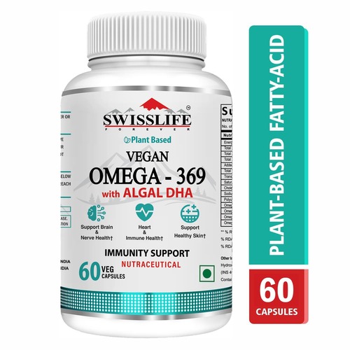 SwissLife Forever Vegan Omega 369 For Heart and Immune Health | Barin & Skin Support (60 Tablets)