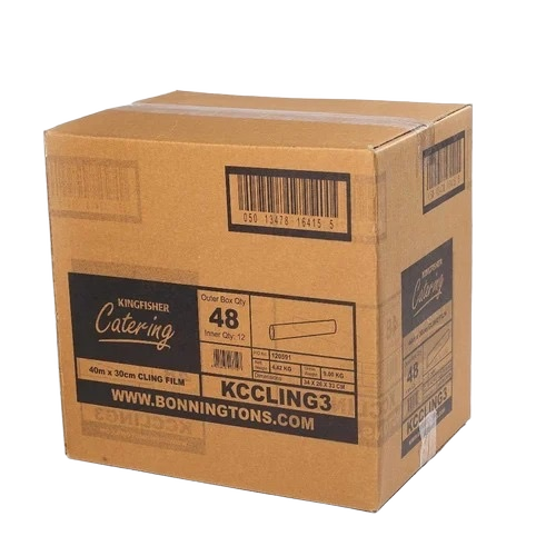 Brown Screen Printed Corrugated Box - Color: Blue And White