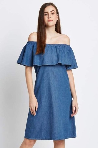 Denim Off Shoulder Dress