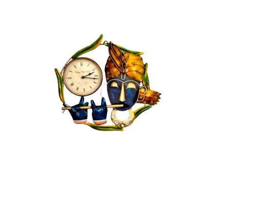 Metal Krishna Wall Clock