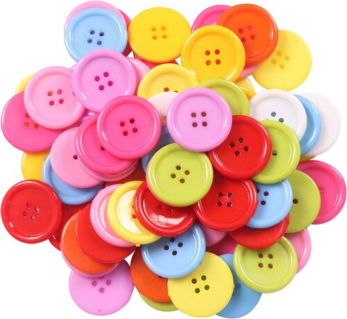Polyster Button - Color: Multicolor