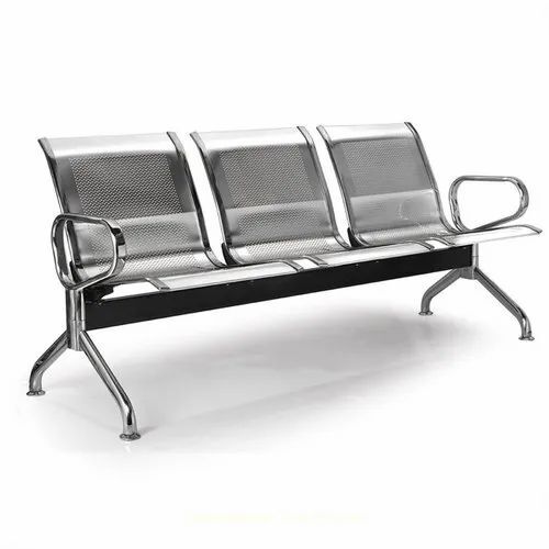 Stainless Steel Waiting Chair - Standard Size, Silver | Durable, Eco-Friendly, Long Lasting