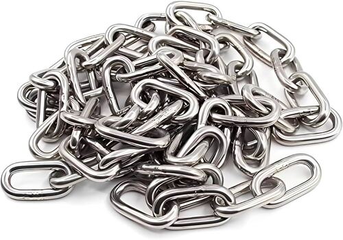 Heavy Strong Metal Link Chain - Steel Standard Size, Rust Proof, Durable, Industrial Use
