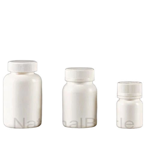 Plastic Tablet Container - Color: White