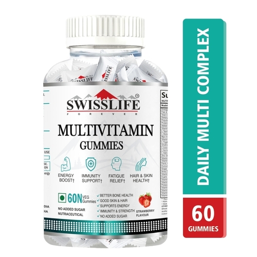 SwissLife Forever Multivitamin Gummies Folic acid with Vit. C | Support Energy Boost & Immunity (60 Gummies)