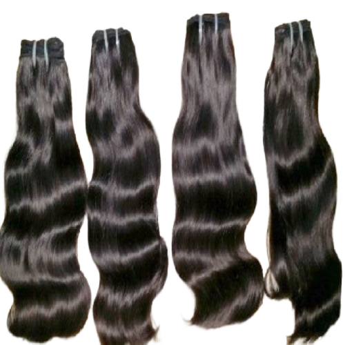 Double Raw Hair Wig - Human Hair, Black | Women's Washable Wig