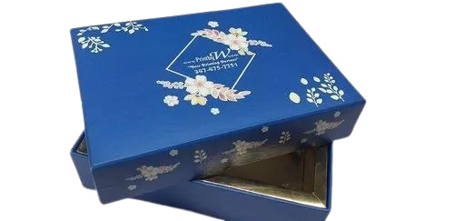 Cardboard Printed Sweet Box - Color: Blue
