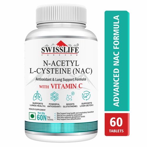 SwissLife Forever N-Acetyl L-Cysteine (NAC) 600mg | Antioxidant & Lung Support for Immunity (60 tablets)