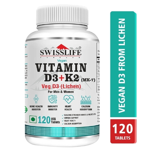 SwissLife Forever Vitamin D3 + K2 (MK7) Veg Tablets (120 Tablets)
