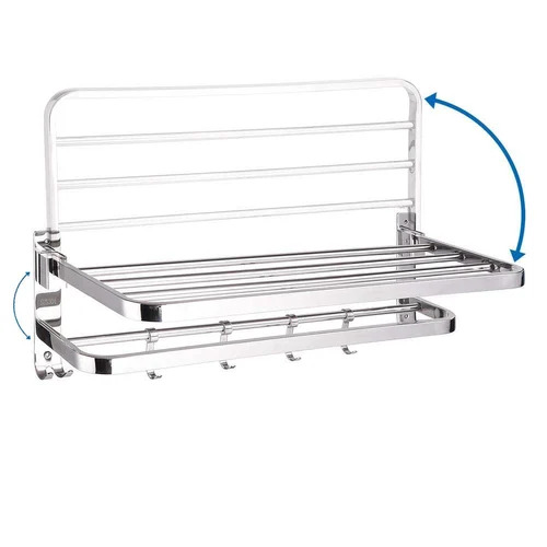 Ss Folding Towel Rack - Color: Silver Grey