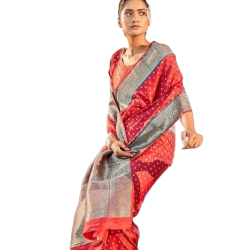 Red Printed Saree