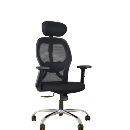 Black Executive Office Chair - Mesh Black Adjustable Height And Tilt | Modern Durable Eco-Friendly Skin Friendly
