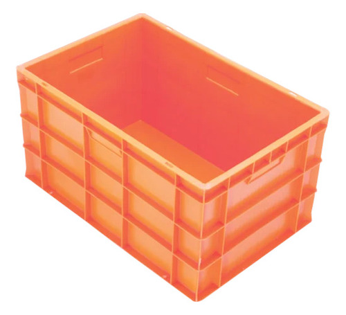 Orange Plastic Storage Crate