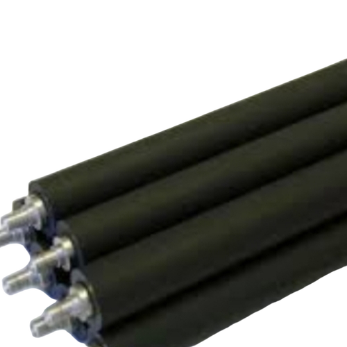 Black Rubber Rollers - Steel Material, Custom Size, 0-50mm Diameter, Natural Rubber Surface, Black Color | Industrial Usage, Good Quality