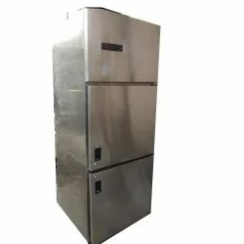 Double Door Commercial Refrigerator - Stainless Steel, 500 Ltr, Silver | Top Freezer, 3 Shelves, Electric