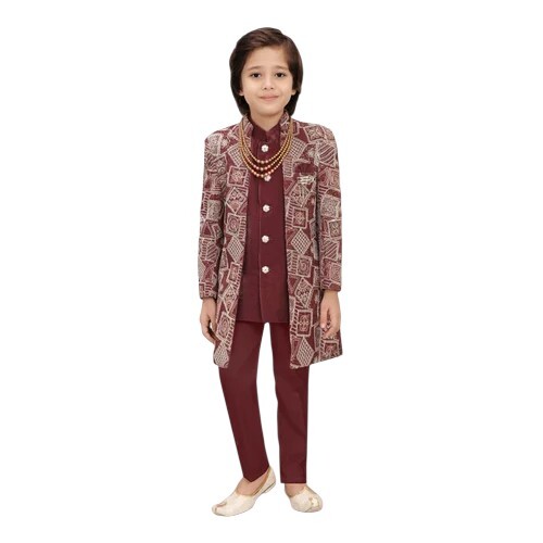 Boys Kids Ethnic Indo Jacket And Pant - Color: Yes