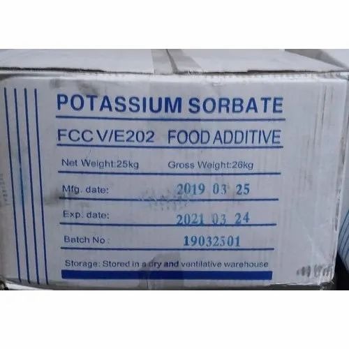 Potassium Sorbate - 25 kg Bag, Food Grade Powder | 99% Purity, Food Industry Application, 2 Years Shelf Life
