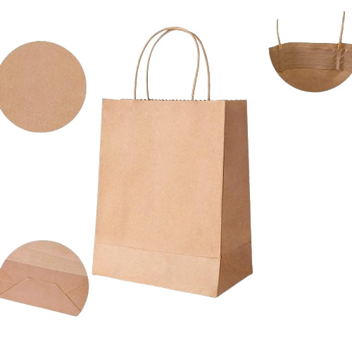Paper Bags With Handles - Color: Brown
