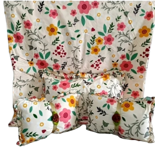 Candy Bedsheet 5 Pic Set - 100% Cotton, King Size | Breathable, Printed, Dry Clean