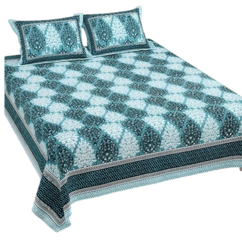 King Size Double Bedsheets - 100% Cotton, King Size, Multicolor | Washable, Printed Design, Pillowcase Included, Set of Two