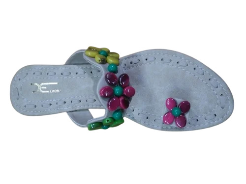 Ladies Partywear Sandle - Leather/Synthetic, Customized Size, White | Durable, Comfortable, Fine Finish
