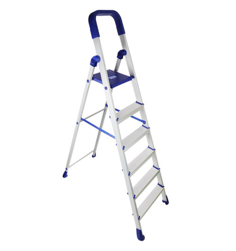 Foldable Aluminum Ladder - 5-Step, Rust-Free, Industrial Use