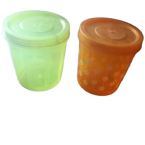 Printed Plastic Storage Container - Color: Green