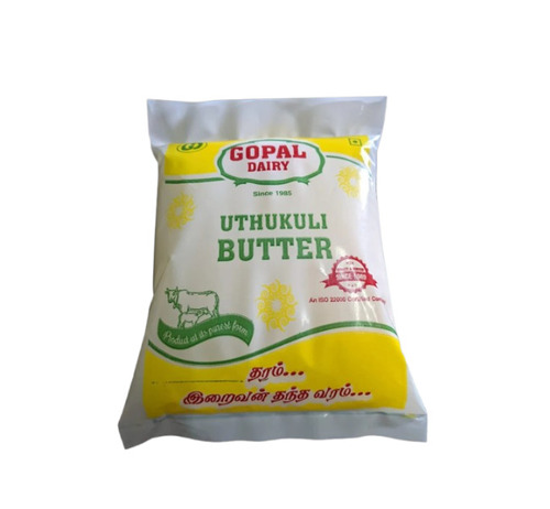 Uthukuli Cow Butter - Unsalted Cow Milk Butter, 1 kg, Light Yellow | Food Grade, Sachet Packaging, Original Flavor