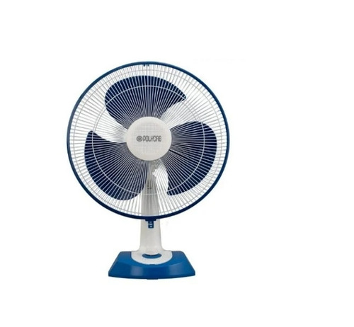 Electric Table Fan - Round Shape, White Blue | Table Installation, 220V Electric Power