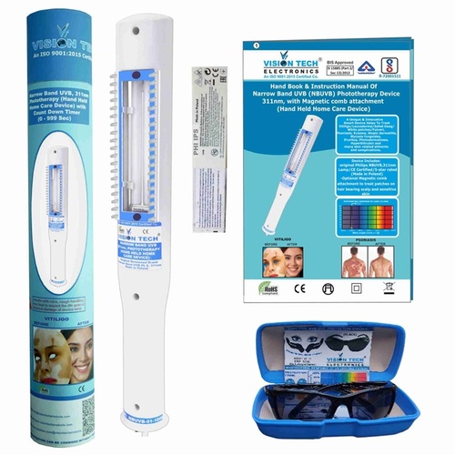 Narrow Band UVB Light (NBUVB) Phototherapy Lamp Hand held Device, 311nm for Vitiligo, Psoriasis, Eczema