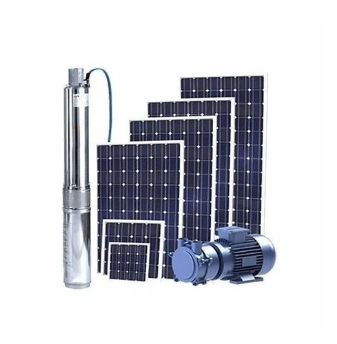 Solar Powered Pumps - Metal and Plastic, Standard Size, Blue & Silver | Extra Strong, Energy Efficient, Easy to Operate, Surface Mounted, 220V, Manual Switch