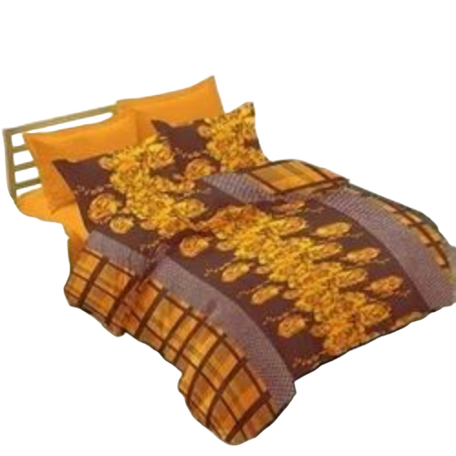 Yellow Cotton Bedsheet - Design Type: Modern