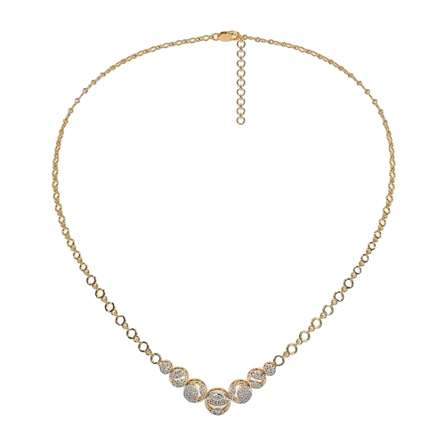 Gold Diamond Fashion Carved Pendant - 18K Gold, Oval White Diamonds, Laser Drilled, Hand-Carved Design | Lightweight, Hypoallergenic, Versatile Chain