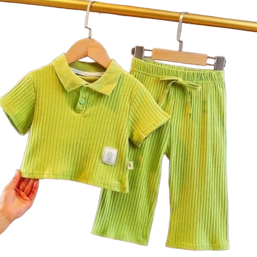 Kids Western Wear - Soft Fabric, All Sizes, Green, Breathable, No Fade, Short Sleeves