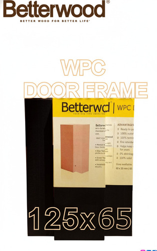 Betterwood Wpc Door Frame 100X65 - Color: Black