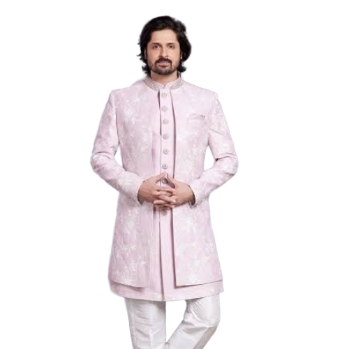 Indo Western Suit - Baby Pink Embroidered | Regal Design, Elegant Tailoring, Comfortable Fit, Sophisticated Look