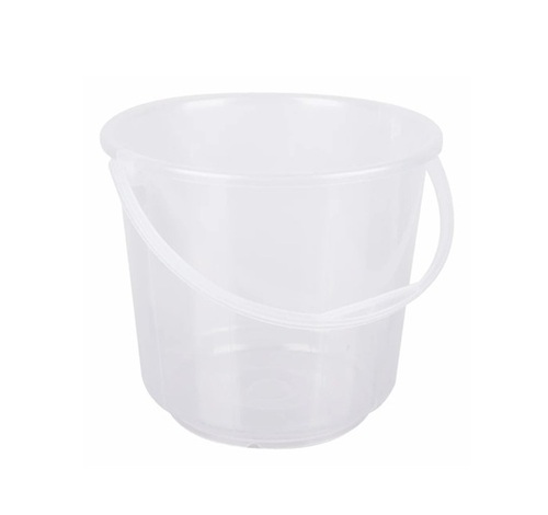 Plastic Buckets - Plastic, Standard Size, White, UV Resistant, Leak Proof, Reusable, Lightweight
