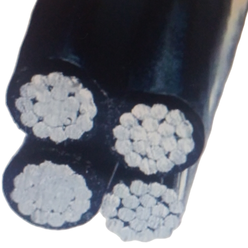 4 Core Aerial Bunched Cable - Black, Crack Free, High Ductility, Heat Resistant | Industrial, New Condition